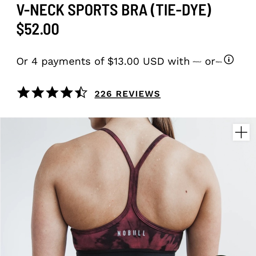 NoBull V-neck sports bra - women’s large NWT